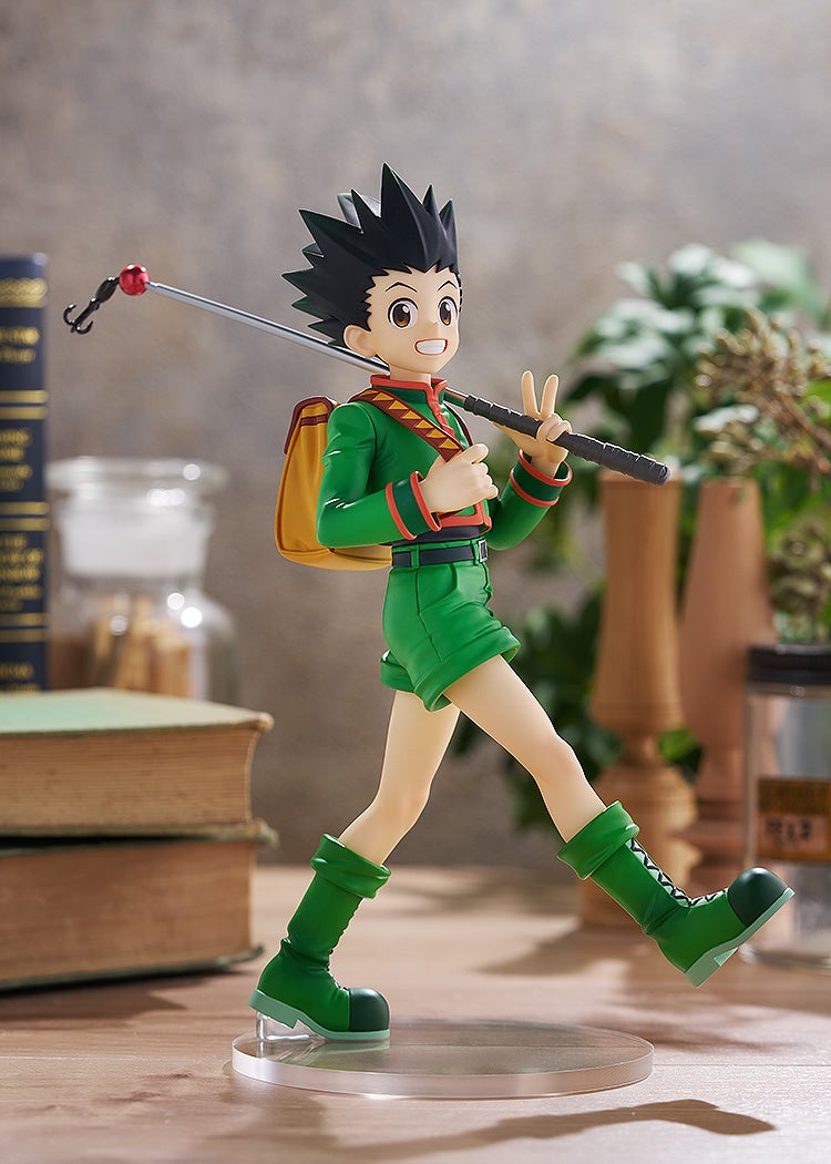 POP UP PARADE Gon Freecss L Size - Alternate angle showing fishing rod and Hunter outfit detail