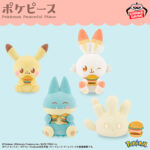 Banpresto Pokémon: Oishii Jikan - Pikachu & Munchlax & Scorbunny & Milcery POKEPEACE Plush - Set of 4