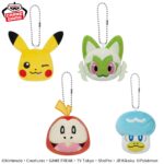 Banpresto Pokémon - Pikachu & Sprigatito & Fuecoco & Quaxly Face Plush with Ball Chain - Set of 4